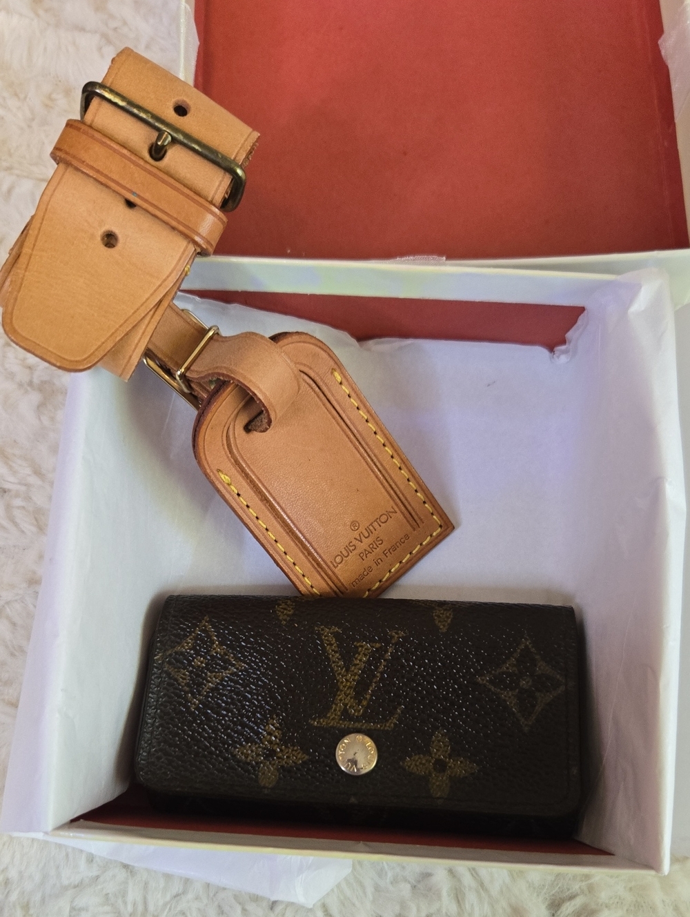 Louis Vuitton Monogram Key & Card Holder with Vachetta Tan Tag